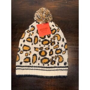 Mossimo Supply Co. Leopard Print Pom‎ Beanie Womens One Size Acrylic